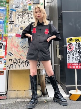 「チャイナシャツ」｜jouetieさん（レディース・156cm）の夏コーディネート