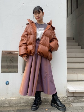 「Dr. Martens（ドクターマーチン）のDr.martens/ドクターマーチン QUAD RETRO JADON 8EYE BOOT ジェイドン 厚底 ブーツ 正規取扱店 15265001（ブーツ）」を使った、jouetieさん（レディース・151cm）の冬コーディネート