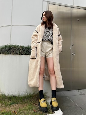 「jouetie（ジュエティ）のアイテム（ムートンコート）」を使った、jouetieさん（レディース・170cm）の秋コーディネート