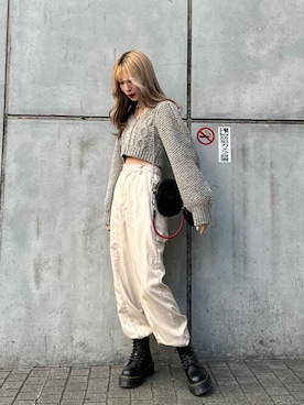 「ペインターパンツ」｜「アイテム（スラックス）」を使った、jouetieさん（レディース・161cm）の冬コーディネート