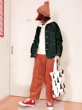 「DEEP BLUE（ディープブルー）のアイテム（ジャケット/アウター）」を使った、ひろさん（レディース・166cm）の冬コーディネート