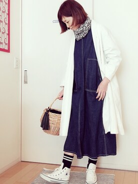 「Omekashi（オメカシ）のアイテム（その他アウター）」を使った、ひろさん（レディース・166cm）の春コーディネート