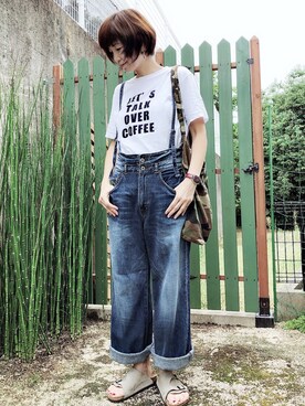 「MASTER&Co（マスターアンドコー）のアイテム（トートバッグ）」を使った、ひろさん（レディース・166cm）の夏コーディネート