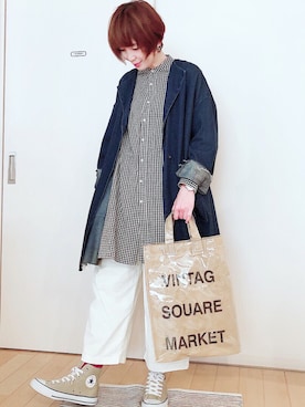 「SO（エスオー）のアイテム（シャツワンピース）」を使った、ひろさん（レディース・166cm）の春コーディネート