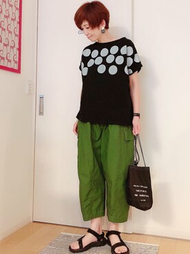 「knock through abstraction（ノックスルーアブストラクション）のアイテム（バッグ）」を使った、ひろさん（レディース・166cm）の夏コーディネート