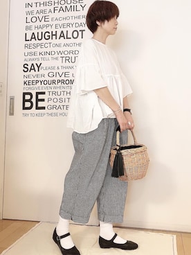 「SO（エスオー）のアイテム（パンツ）」を使った、ひろさん（レディース・166cm）の夏コーディネート