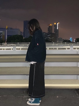 「w closet」｜「アイテム（その他アウター）」を使った、JooChuuさん（レディース・170cm）の冬コーディネート