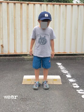 「KEEN（キーン）の【ＫＥＥＮ】ＷＨＩＳＰＥＲシューズ（スニーカー、ブルー系）」を使った、つぶあんさん（キッズ）の夏コーディネート