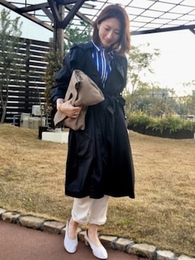 「TATRAS（タトラス）のアイテム（トレンチコート）」を使った、Yukoさん（レディース・166cm）の春コーディネート