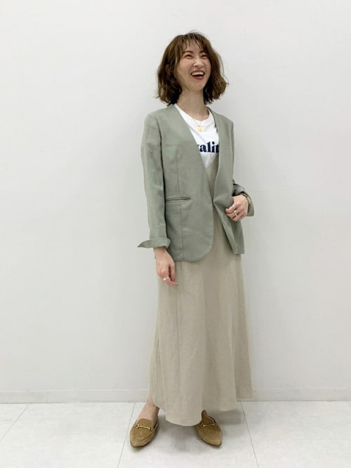 Spick & Span リネンライクカラーレスジャケットセットアップ Spick & Span（スピックアンドスパン）の「リネンライクカラー