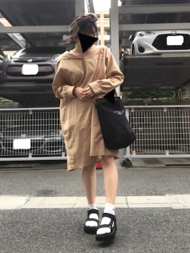 「Teva（テバ）のTeva / プラットフォーム ユニバーサル（サンダル）」を使った、ハルさん（レディース・155cm）の夏コーディネート
