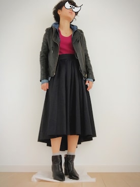 「SINME（シンメ）のアイテム」を使った、isoさん（レディース・155cm）の冬コーディネート