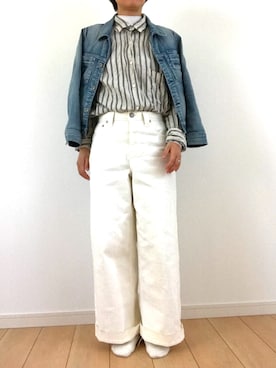 「YANUK（ヤヌーク）のアイテム（ジャケット/アウター）」を使った、isoさん（レディース・155cm）の春コーディネート