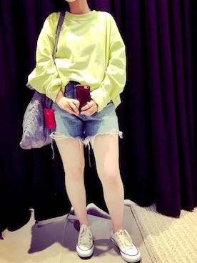 「MASTER&Co（マスターアンドコー）のアイテム（ショルダーバッグ）」を使った、isoさん（レディース・155cm）の夏コーディネート