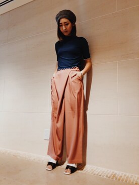 「MINELAL（ミネラル）のアイテム」を使った、Akiさん（レディース・166cm）の春コーディネート