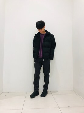 「SENSE OF PLACE by URBAN RESEAR」｜「アイテム（スウェット）」を使った、マルコさん（メンズ・175cm）の冬コーディネート