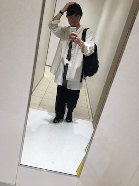 「calmeのアイテム」を使った、いっちーさん（メンズ・164cm）の夏コーディネート