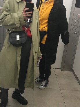 「FOREVER 21（フォーエバー トゥエンティーワン）のアイテム」を使った、西田淳さん（メンズ・175cm）の冬コーディネート