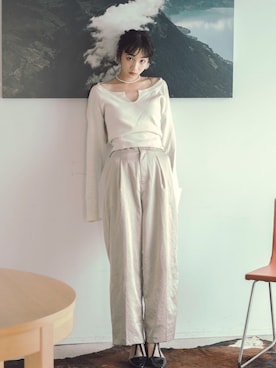 「mici（ミチ）のアイテム」を使った、清水こづえさん（レディース・164cm）の夏コーディネート
