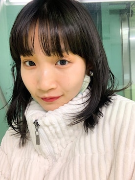 「ECRIRE（エクリール）のアイテム（その他アウター）」を使った、清水こづえさん（レディース・164cm）の冬コーディネート