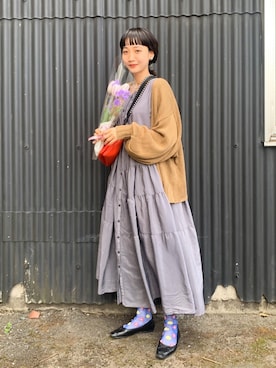 「Libra Cue（リブラ キュー）のアイテム（ワンピース/ドレス）」を使った、清水こづえさん（レディース・164cm）の春コーディネート