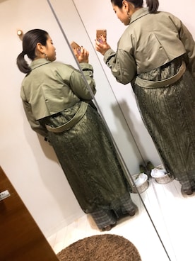 「カッコイイ女子」｜「アイテム（トレンチコート）」を使った、なつさん（レディース・157cm）の春コーディネート