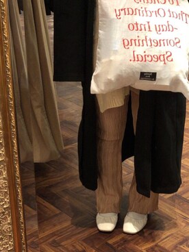 「kutir（クティール）のアイテム（チェスターコート）」を使った、𝒴 ‪さん（レディース・161cm）の春コーディネート