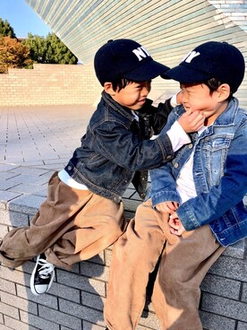 「やっぱりストリートが好き」｜「アイテム（デニムジャケット）」を使った、mitaoさん（キッズ・110cm）の秋コーディネート