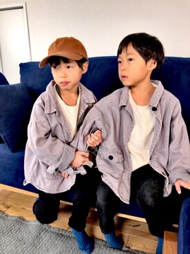 「URBAN RESEARCH（アーバンリサーチ）のアイテム（キャップ）」を使った、mitaoさん（キッズ・110cm）の秋コーディネート