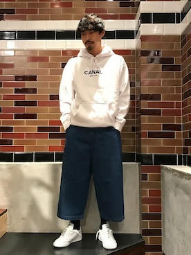 「WISM（ウィズム）のアイテム」を使った、小倉さん（メンズ・183cm）の秋コーディネート