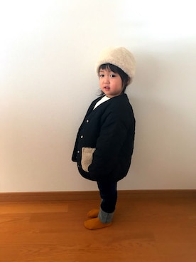 「アイテム（ブルゾン、ブラック系）」を使った、miiikiiiteeeeさん（キッズ・100cm）の冬コーディネート