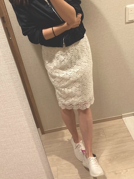 「VIS（ビス）のアイテム（ブルゾン）」を使った、ぴーちゃんさん（レディース・164cm）の春コーディネート