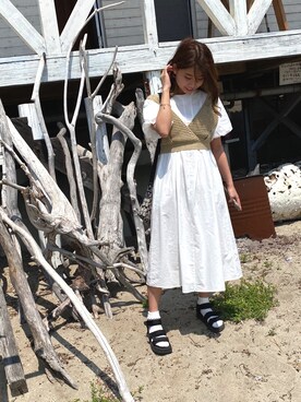 「アイテム（ワンピース/ドレス）」を使った、かすみさん（レディース・161cm・10代）の夏コーディネート