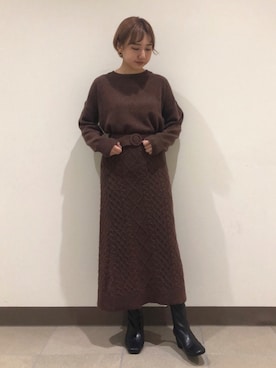 「POU DOU DOU（プードゥドゥ）のアイテム」を使った、はがさん（レディース・157cm）の秋コーディネート