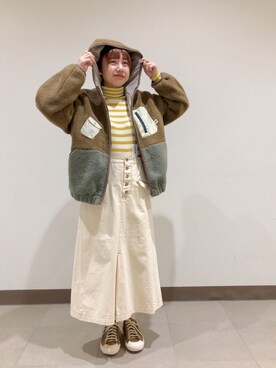 「POU DOU DOU（プードゥドゥ）のアイテム（ブルゾン）」を使った、はがさん（レディース・157cm）の秋コーディネート