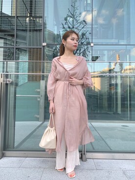 「Chico（チコ）のアイテム（シャツワンピース）」を使った、oyaizooさん（レディース・158cm）の春コーディネート