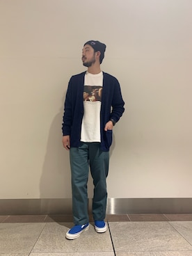 「サニーレーベル」｜「アイテム（スリッポン）」を使った、JAMさん（メンズ・176cm）の春コーディネート