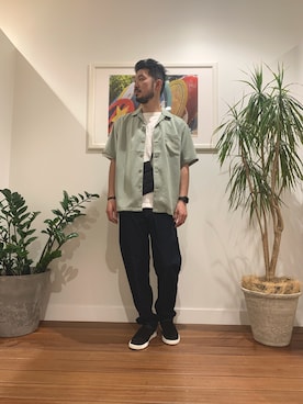 「MANEBU（マネブ）のアイテム（シューズ）」を使った、JAMさん（メンズ・176cm）の春コーディネート