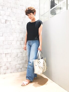 「フラット」｜yuriさんさん（レディース・160cm）の夏コーディネート