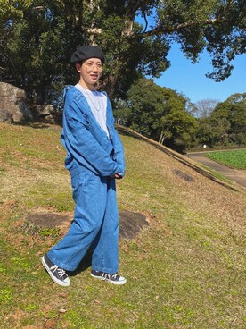 「kutir（クティール）のアイテム（デニムジャケット）」を使った、ともやさん（メンズ・166cm）の春コーディネート