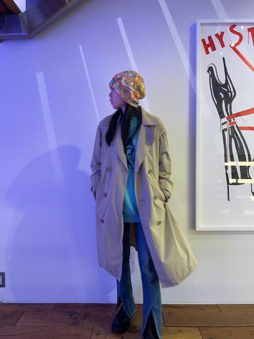 【新品】 HYSTERIC GLAMOURトレンチコート セール】SEE NO EVIL 2WAYトレンチコート（トレンチコート）｜HYSTERIC