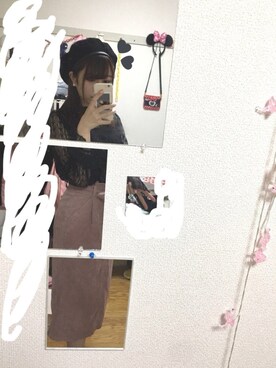 「nice claup」｜「アイテム（ハンチング/ベレー帽）」を使った、m   i  ♥さん（レディース・159cm）の冬コーディネート