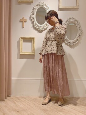 「ぺプラムトップス」｜「アイテム（その他シューズ）」を使った、ヤマグチさん（レディース・157cm）の秋コーディネート