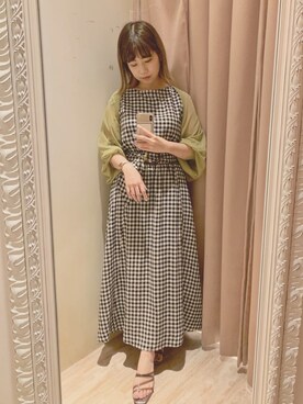 「日焼け対策」｜「アイテム（ワンピース/ドレス）」を使った、ヤマグチさん（レディース・157cm）の夏コーディネート