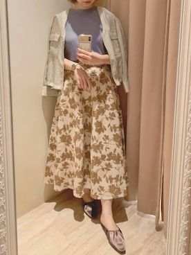 「サマーニット」｜「アイテム（ブルゾン）」を使った、ヤマグチさん（レディース・157cm）の夏コーディネート