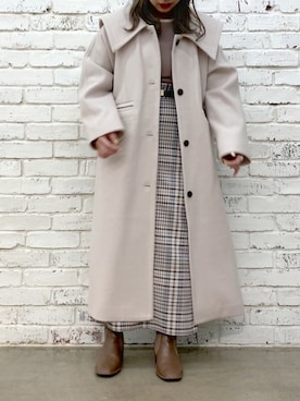 「natural couture（ナチュラルクチュール）のアイテム（その他アウター）」を使った、ヤマグチさん（レディース・157cm）の秋コーディネート