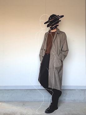 「ワイドテーパードパンツ」｜「アイテム（ジャケット/アウター）」を使った、HaReさん（メンズ・176cm）の春コーディネート