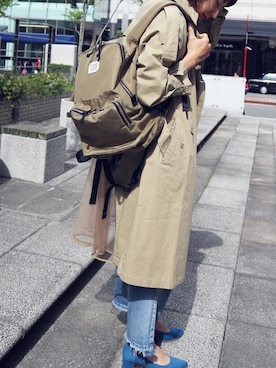 「アイテム（トレンチコート）」を使った、matsucoさん（レディース・163cm）の春コーディネート