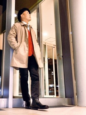 SAT-TUNさんの「◇T/C ステンカラーコート」を使ったコーディネート