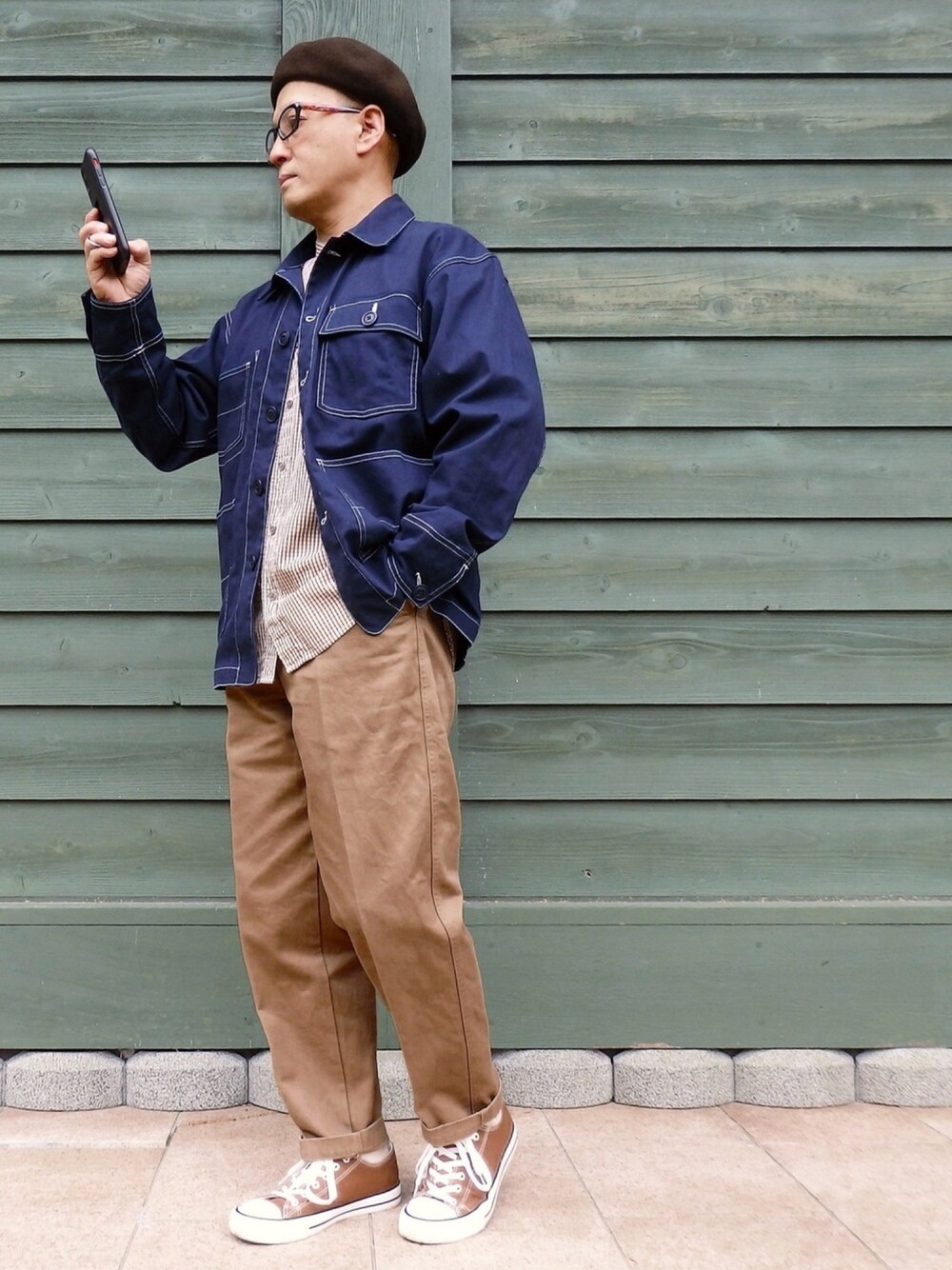SAT-TUNさんの「ブロードバンドカラーアソートパターンシャツ（CIAOPANIC TYPY）」を使ったコーディネート